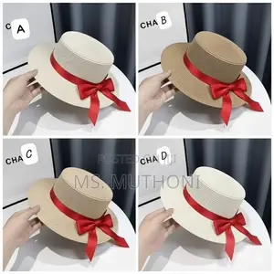 Christmas Summer Hats With a Removable Christmas Red Ribbon