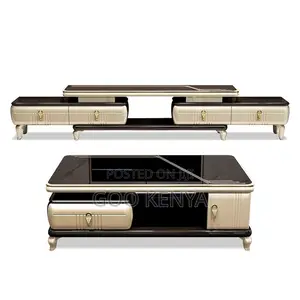 Home Tv Table Set; Designer Marble Coffee Table With Matching Console
