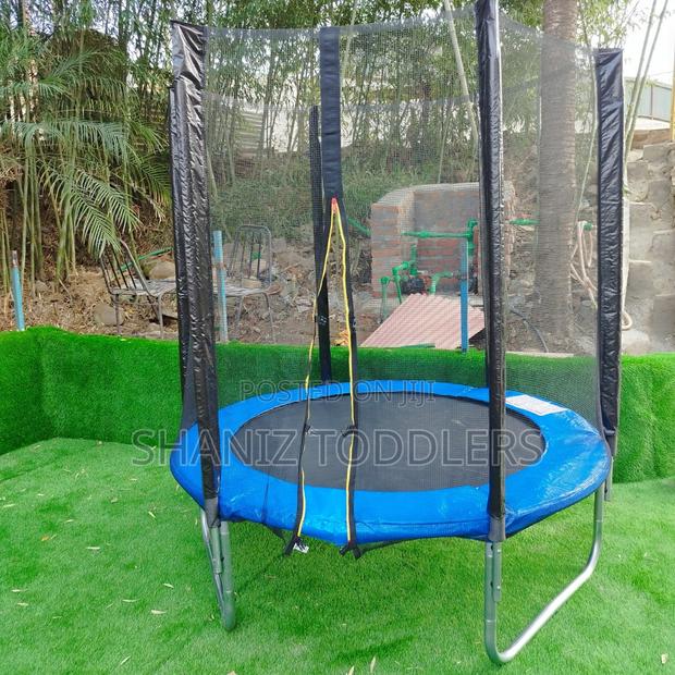 Jumping Trampoline With Enclosure Net for Kids - main view