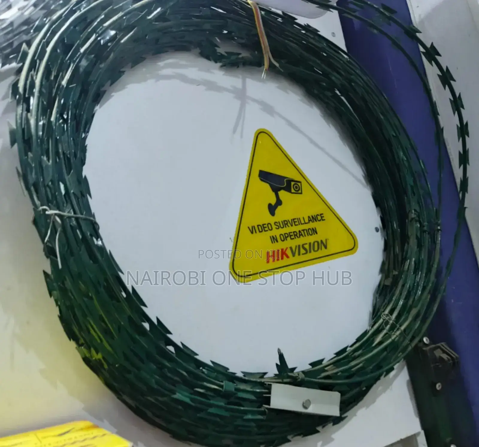 Sharp Blade Green Razor Wire