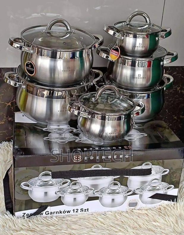 12 Pieces Stainless Steel Edenburg Cookware Set