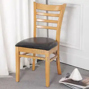Home Chair; Wood Made Armless Leather Padded Home Chair