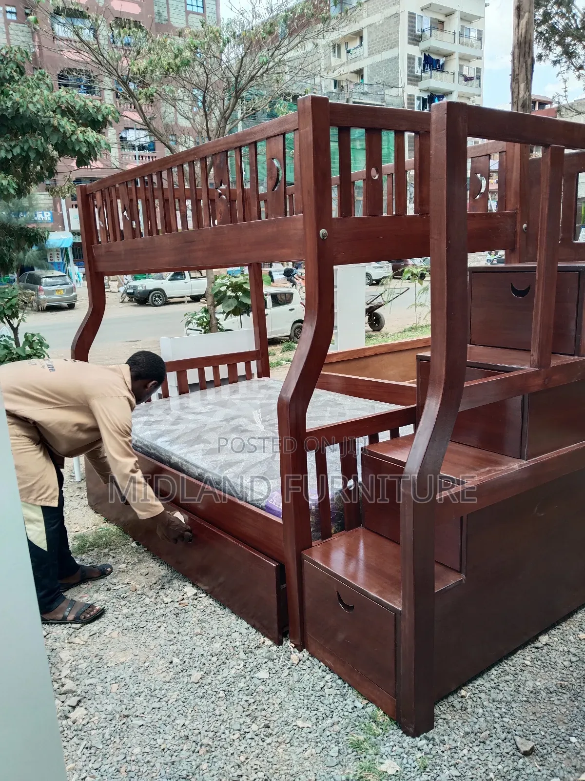 Mahogany Double Decker Bunk Bed on Sale . Pay on Delivery