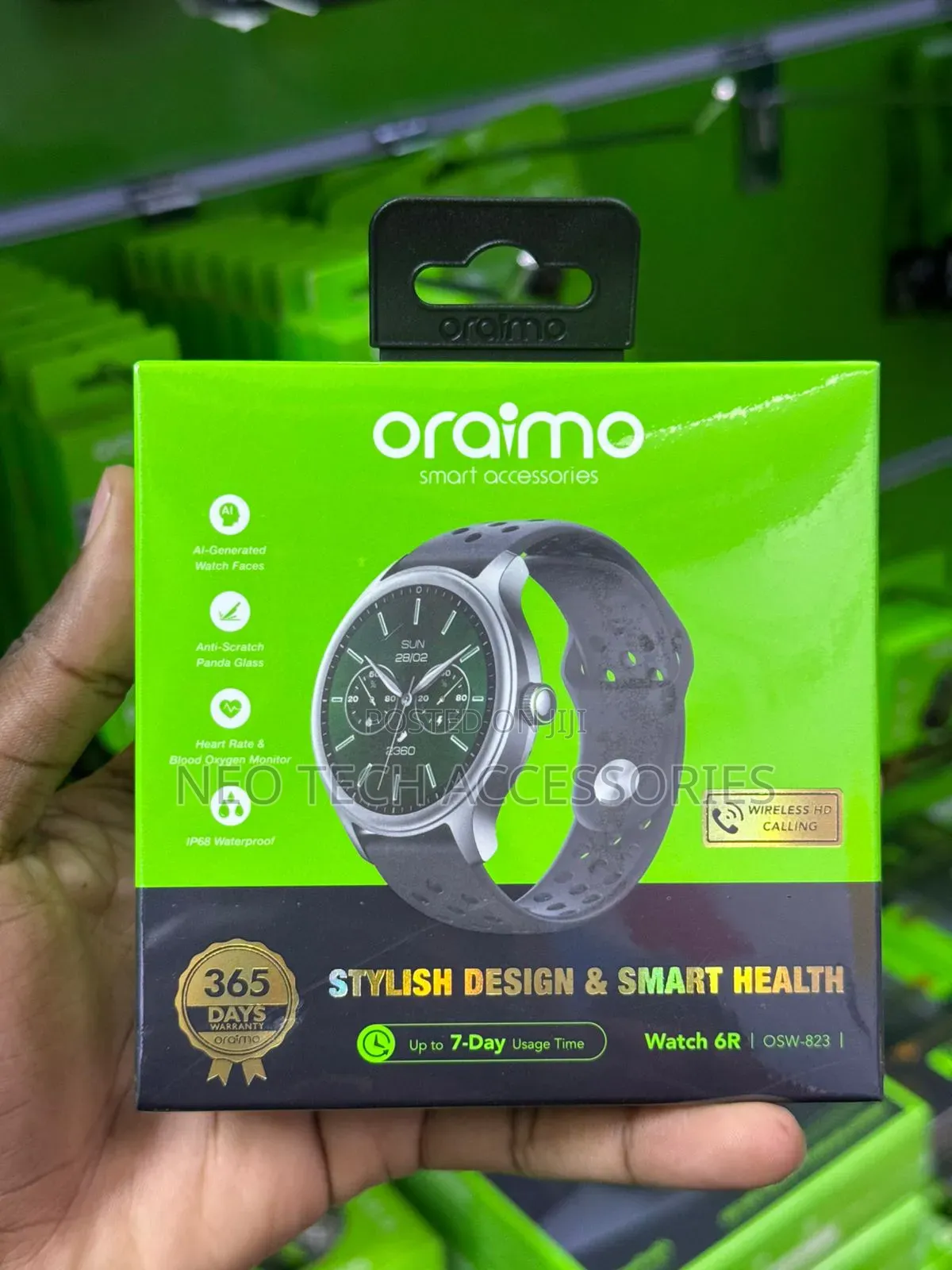 New Oraimo Watch 6r Round Smart Watch With Anti Scratch Panda Glass