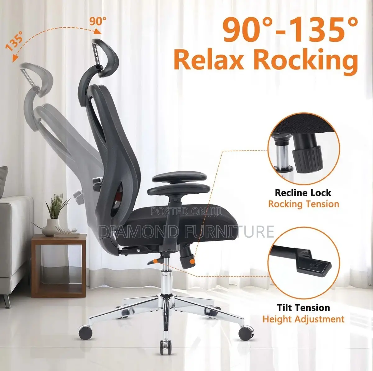 Orthopedic High Back Ergonomic Mesh Office Seat
