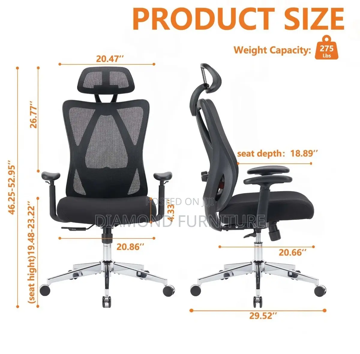 Orthopedic High Back Ergonomic Mesh Office Seat