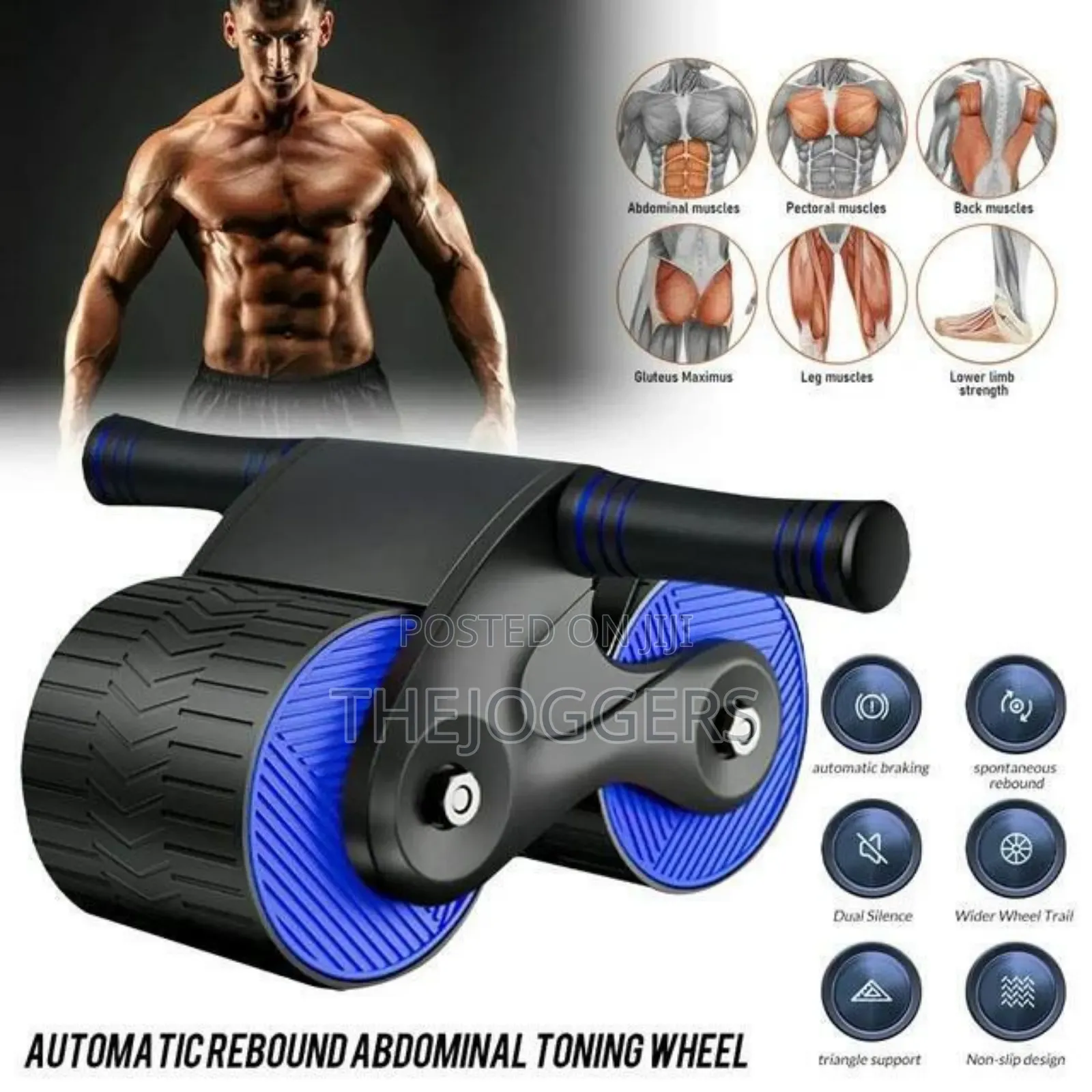 Ab Roller Wheel With Automatic Rebound, Ab Roller Workout Equipment