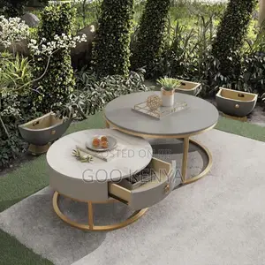 Living Room Table; Glamorous Mirrored Coffee Table Set for Living Room
