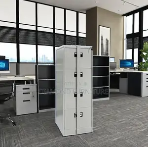 4-Drawer Metallic Office Filling Cabinet With Bar
