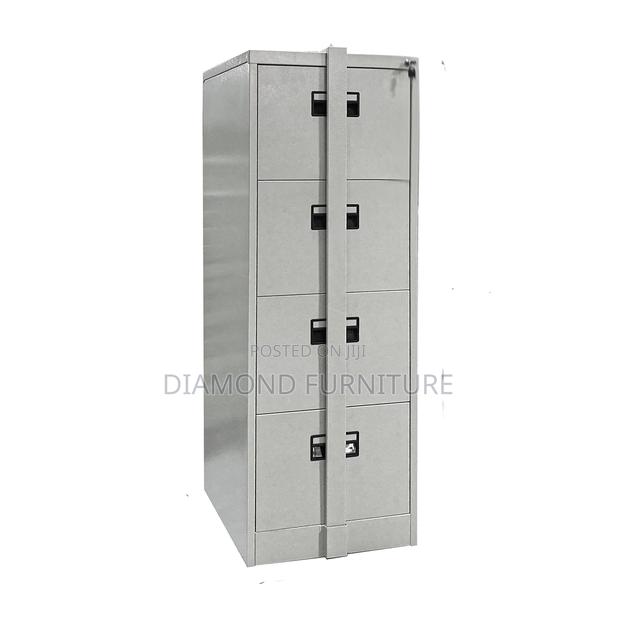 4-Drawer Metallic Office Filling Cabinet With Bar - thumbnail 4