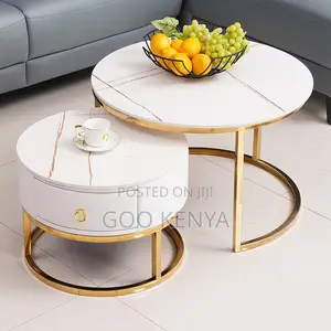 Home Table; Modern Wood-Style Coffee and Entertainment Table Set