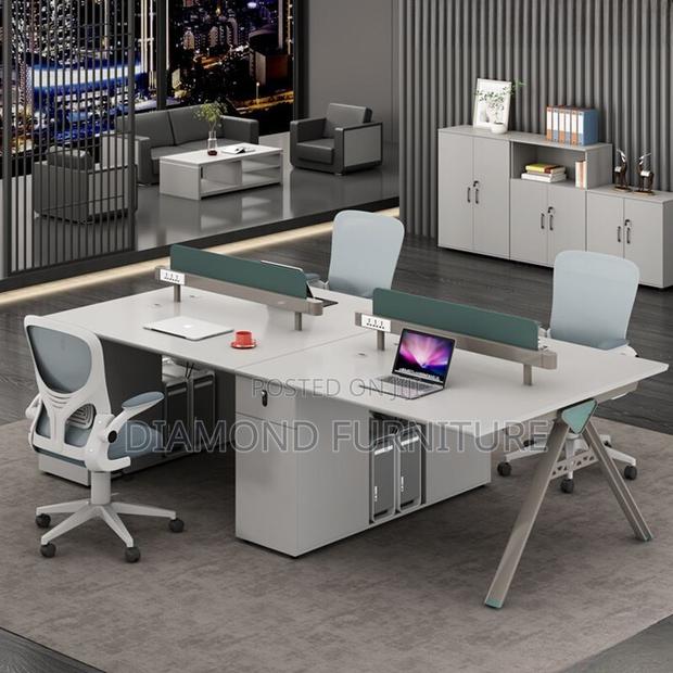 Modern 4-Way Modular Office Workstation Desk - thumbnail 4