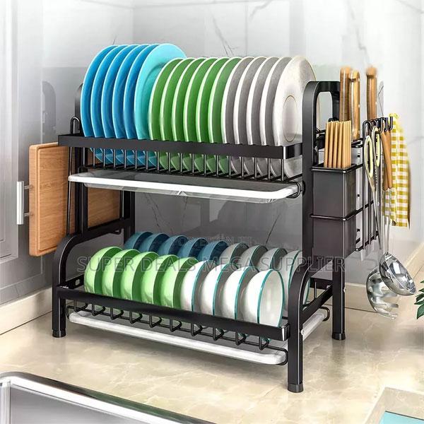 2- Tier Stainless Steel Dish Drainer Rack Space- Saving and Stylish
