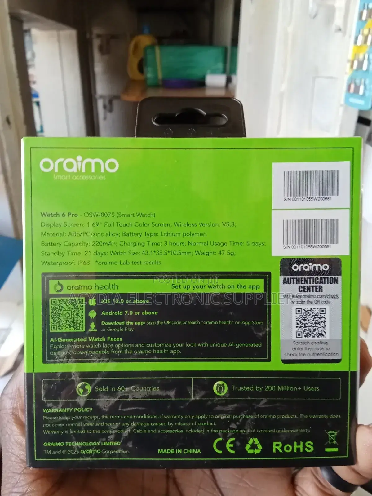 Oraimo Watch 6 Pro Smart Watch With Stylish Design and Smart Health