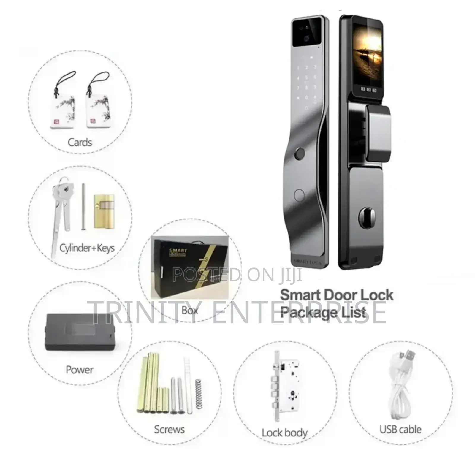 3d Face Recognition Door Lock With Cameras Audio Intercom