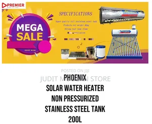 Phoenix Solar Water Heater 200l Pressurized