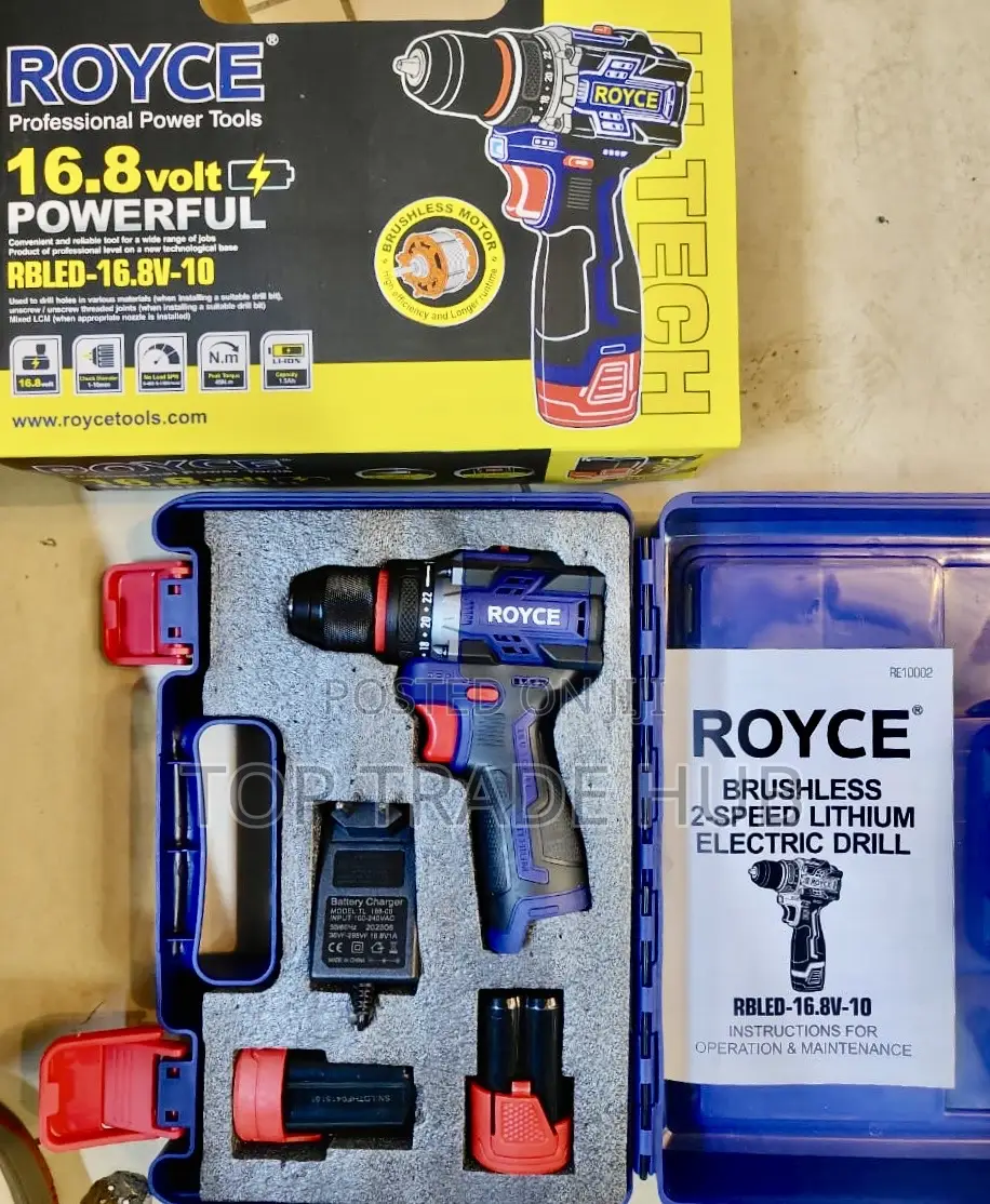 Royce Brushless Cordless Drill 16.8v 10mm Chuck