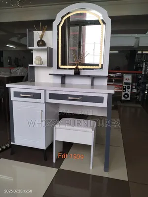 Vanity Dressing Table With Mirror and a Stool