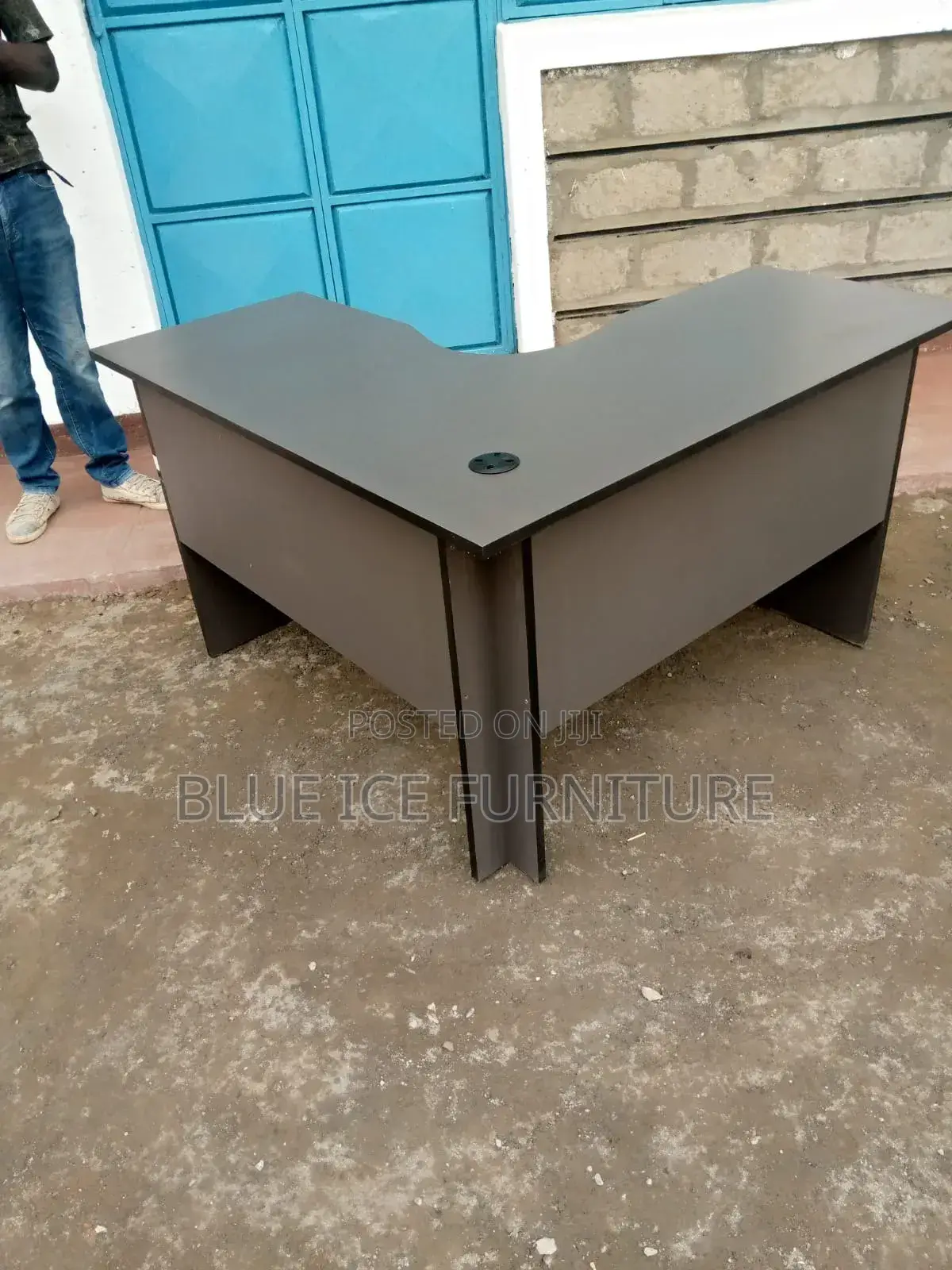 Grey L-Shape Office Desk