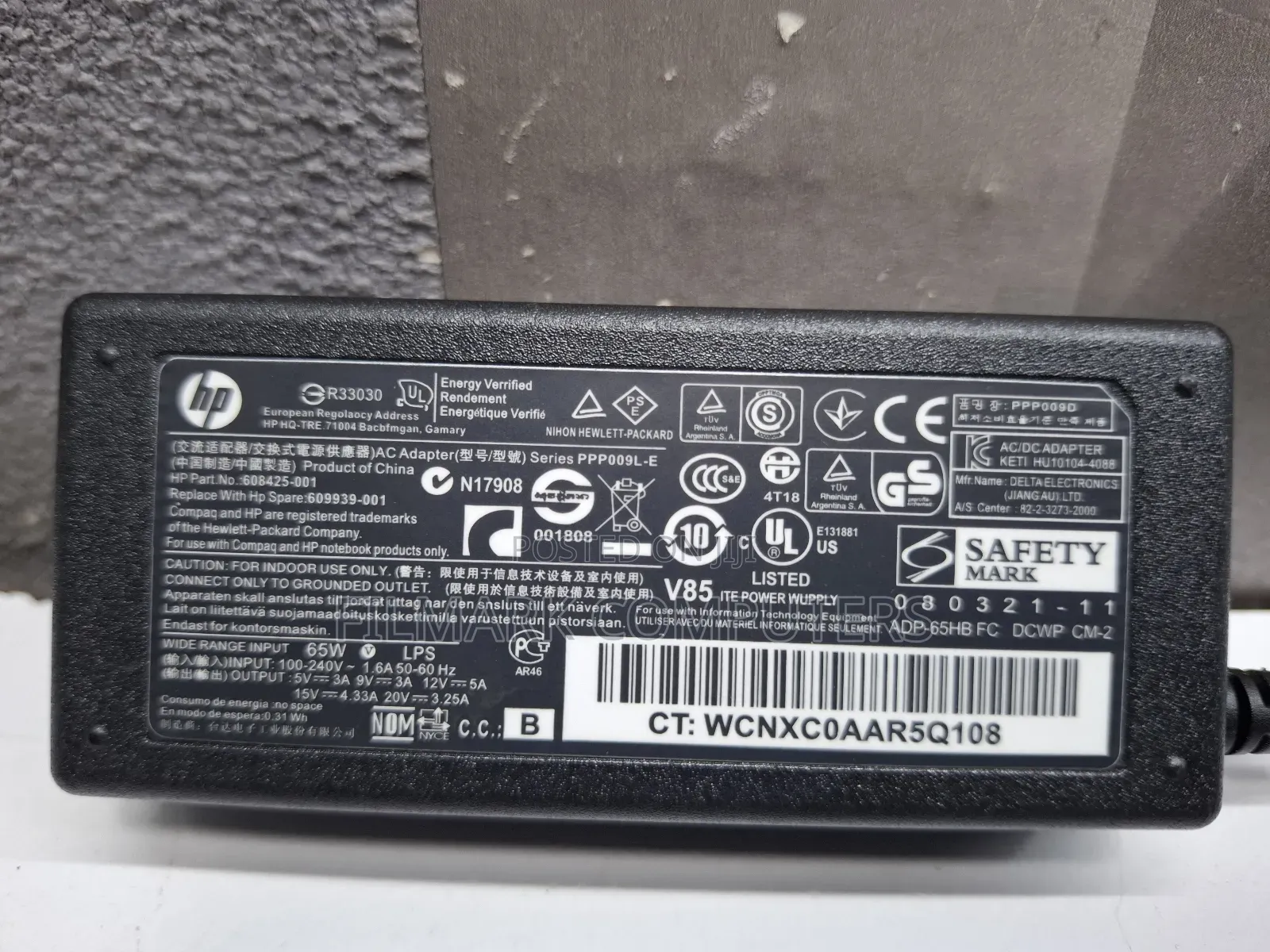 Hp 20v 3.25a 65w Usb Type-C Ac Adapter Charger