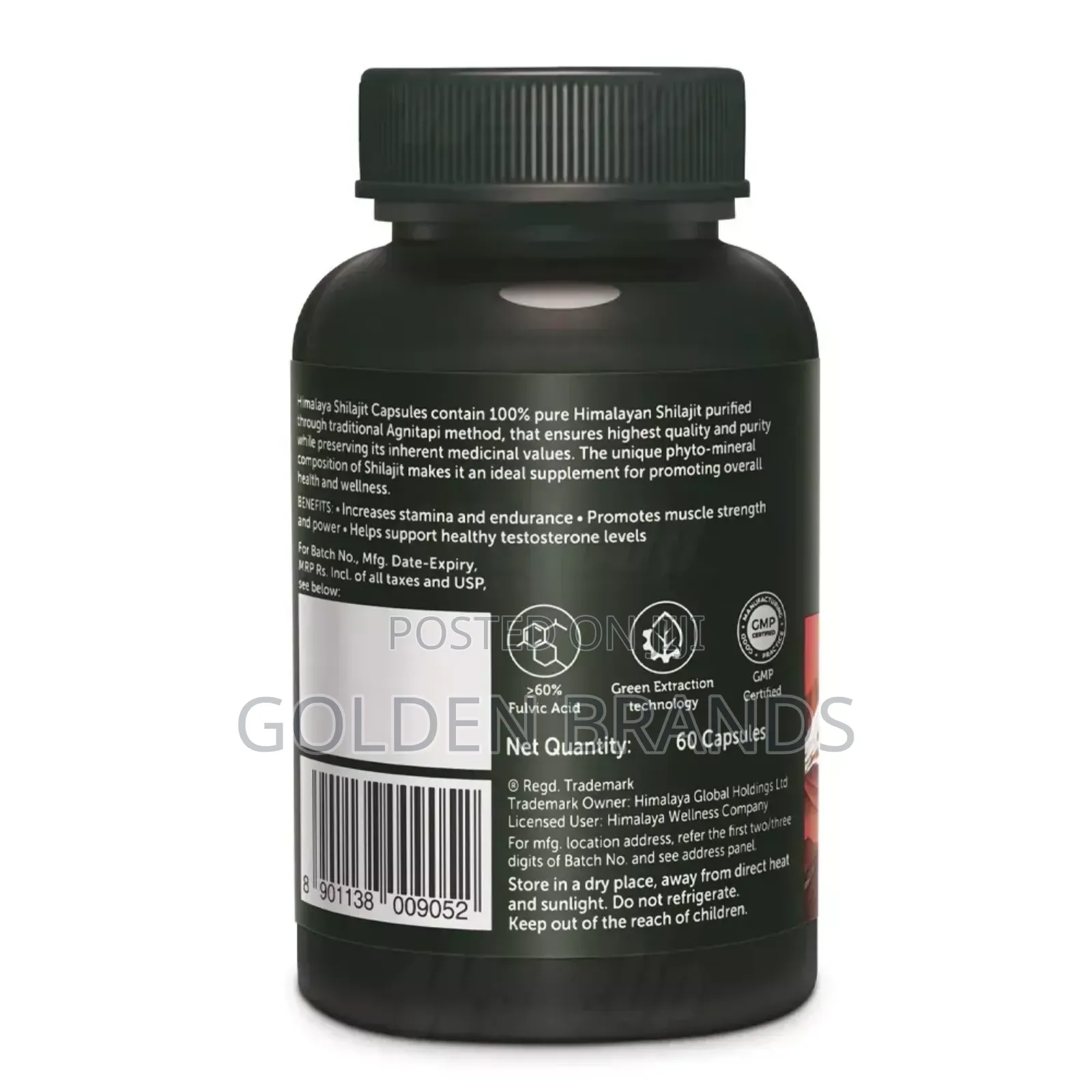 Premium Himalaya Shilajit Boost Stamina, Energy Testosterone 60 Caps