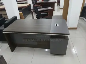 1.6m Advanced Dark Wood Matte Grey Finish Desk