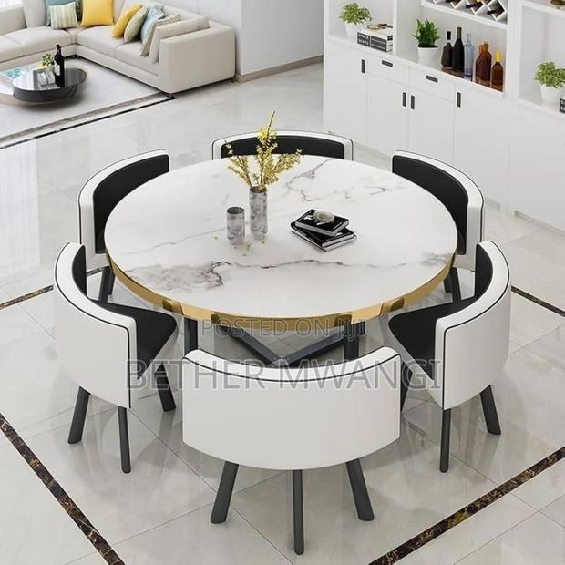 7 Pc Round Dining Table Set in Kenya - main view