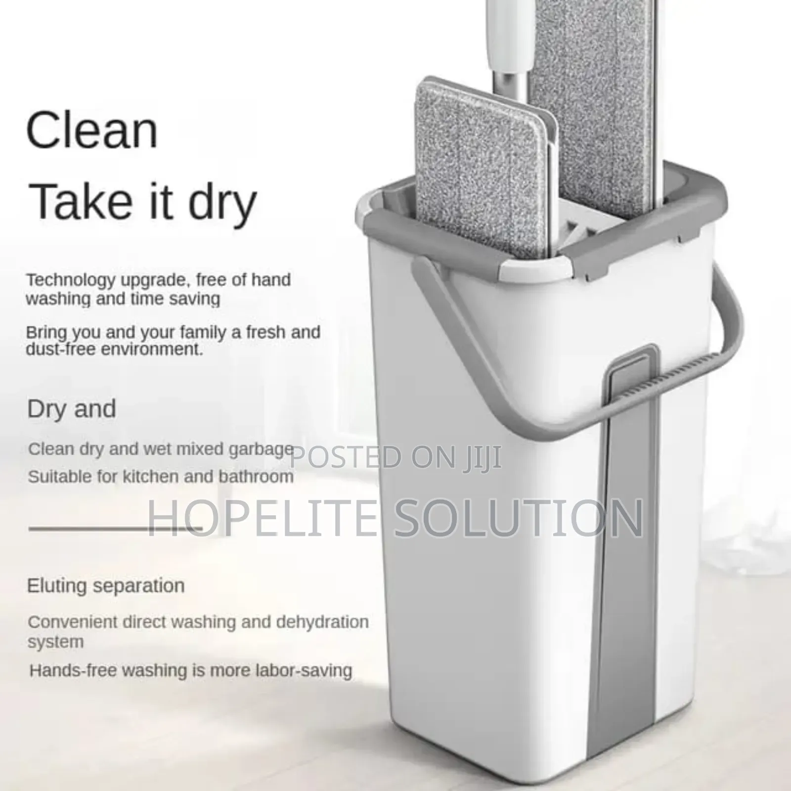 Flat Hands Mop With 2 Mop Pads