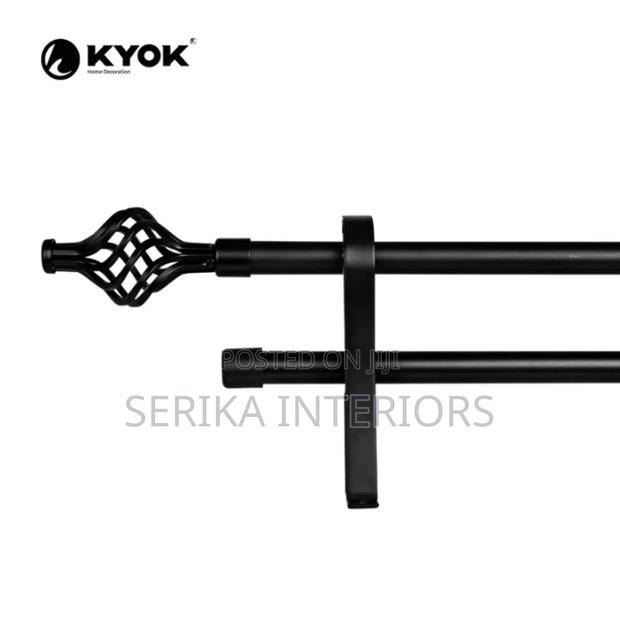 Black 2m Double Curtain Rods Curtain Rods Environmental Friendly