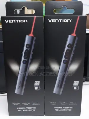 Vention Wireless Presentation Clicker With Red Laser Pointer 2.4ghz.