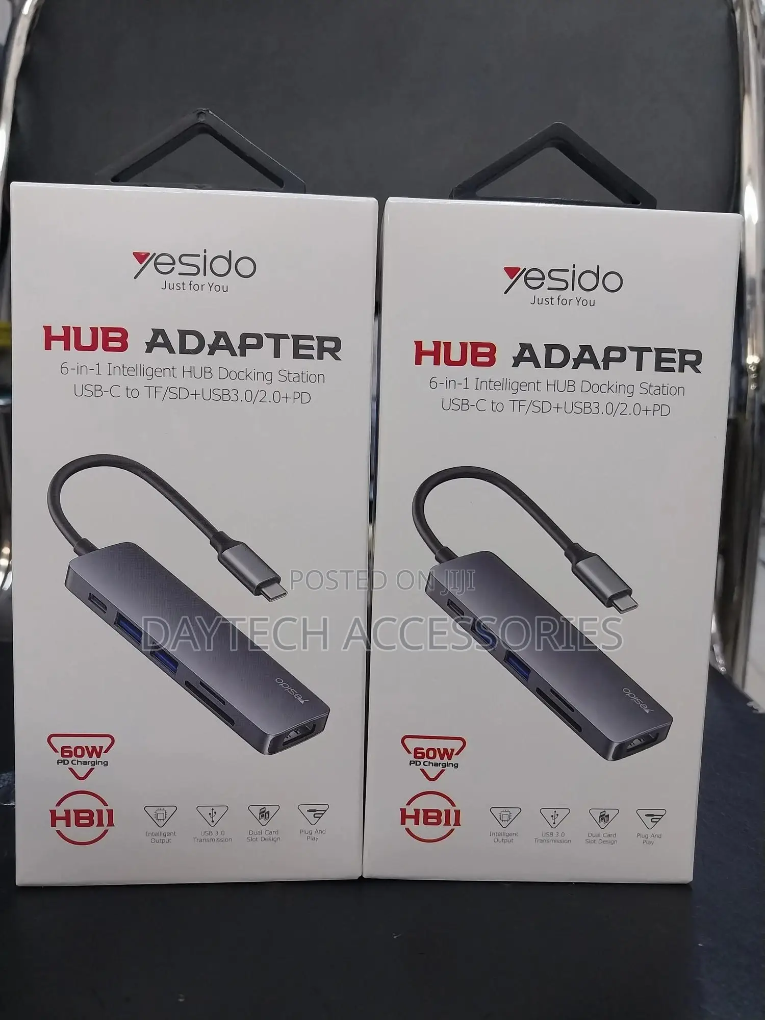 Yesido Hb11 6‐In‐1 Usb‐C Hub Adapter – Hdmi, Pd Charging.