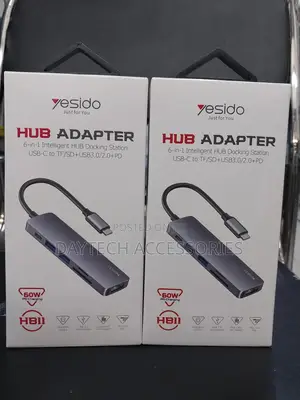 Yesido Hb11 6‐In‐1 Usb‐C Hub Adapter – Hdmi, Pd Charging.