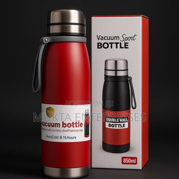Premium Double Wall Vacuum Bottle – 850ml Stainless Steel Flask G6122