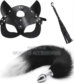 Fox Mask With Plush Tail, Metal Anal Plug With Half Cat Mask Sex Toys