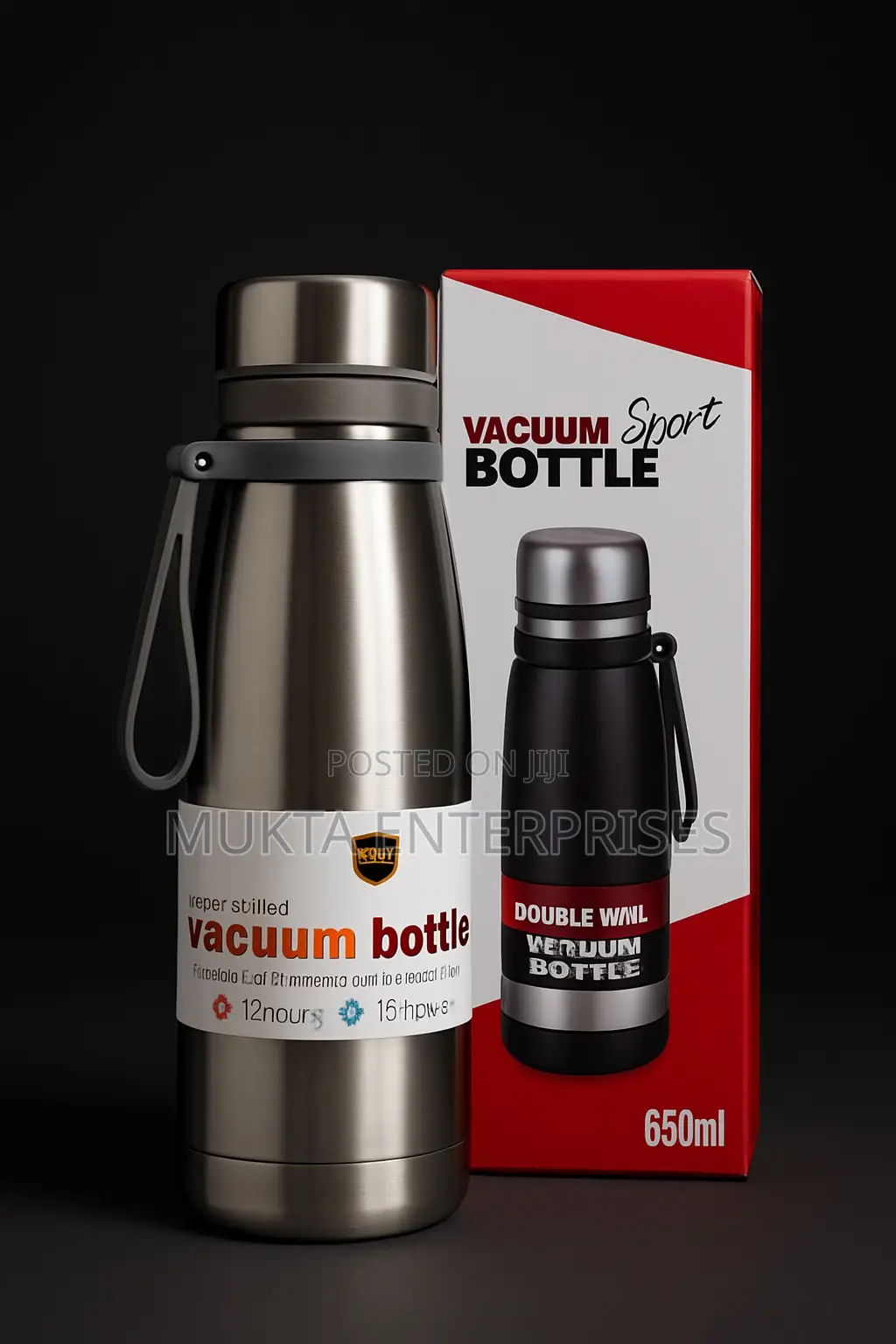Premium Double Wall Vacuum Bottle – 650ml Stainless Steel Flask G6121