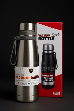 Premium Double Wall Vacuum Bottle – 650ml Stainless Steel Flask G6121