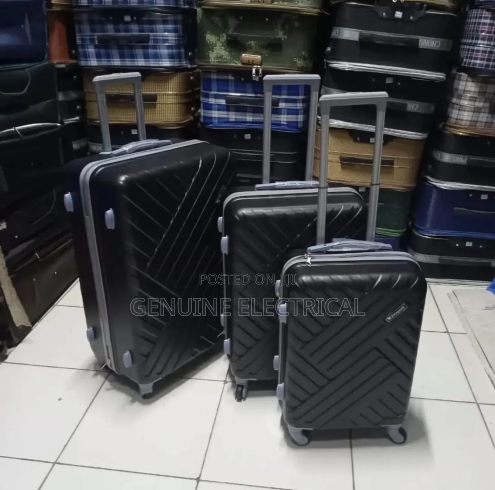 3in1 Fibre Black Suitcase
