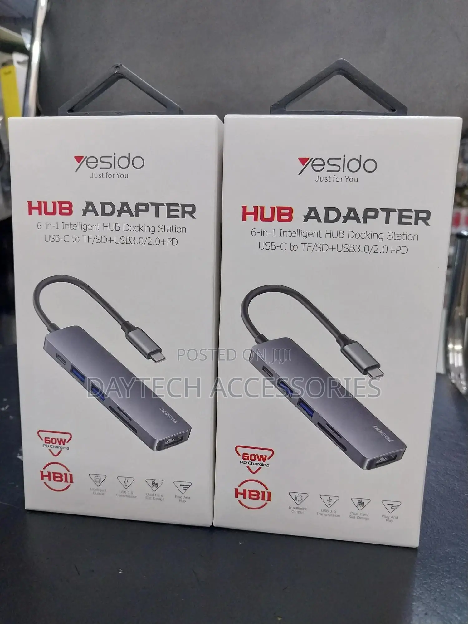 Yesido Hb11 - 6-in-1 Aluminium Alloy Usb-C Multiport Hub Adapter