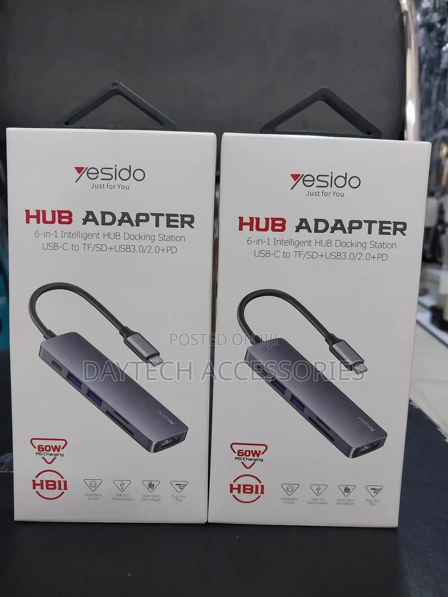 Yesido Hb11 - 6-in-1 Aluminium Alloy Usb-C Multiport Hub Adapter