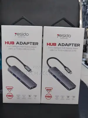 Yesido Hb11 - 6-in-1 Aluminium Alloy Usb-C Multiport Hub Adapter