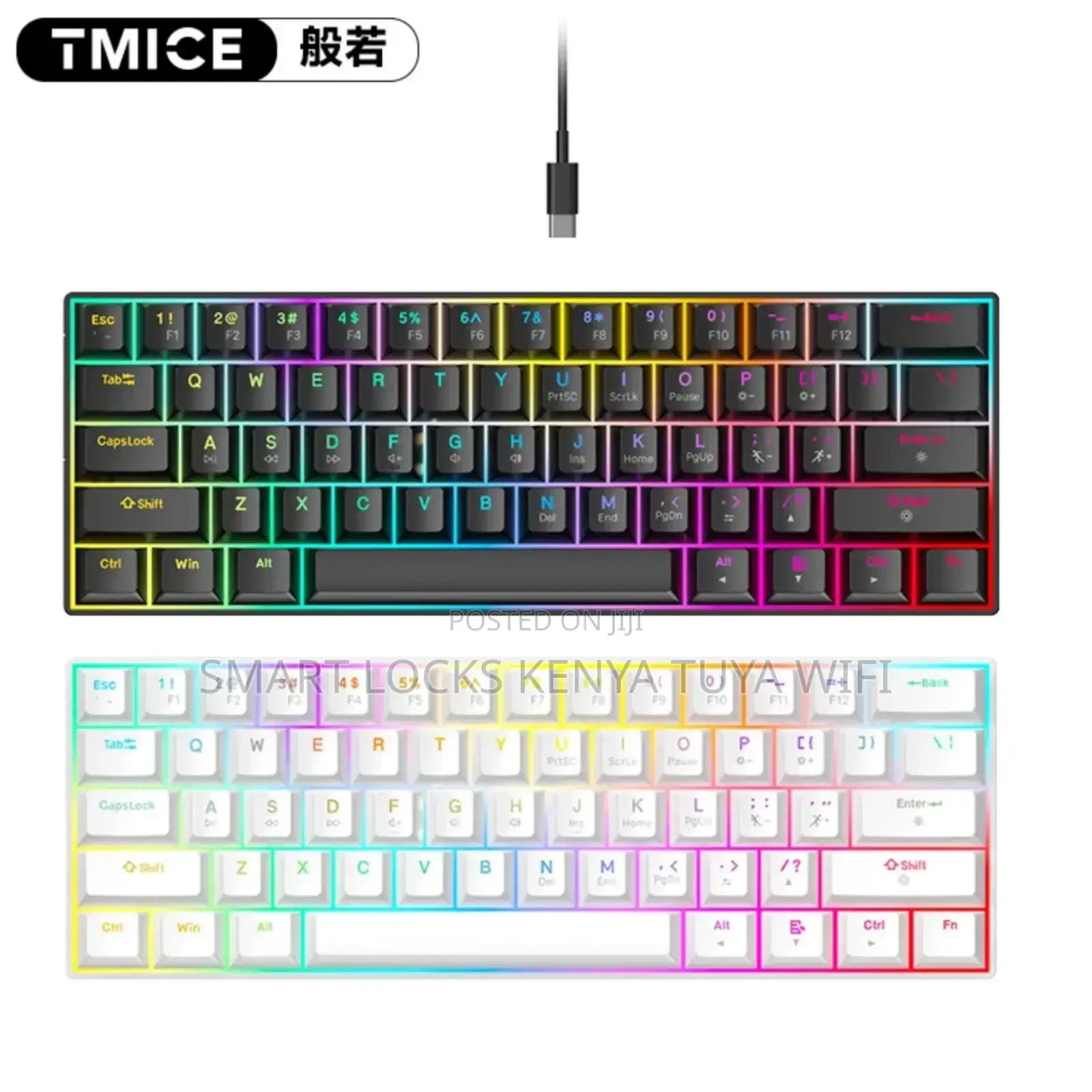 60% RGB/Wired | Hot-Swappable Keys Usb Hub | Compact Gaming Keyboard
