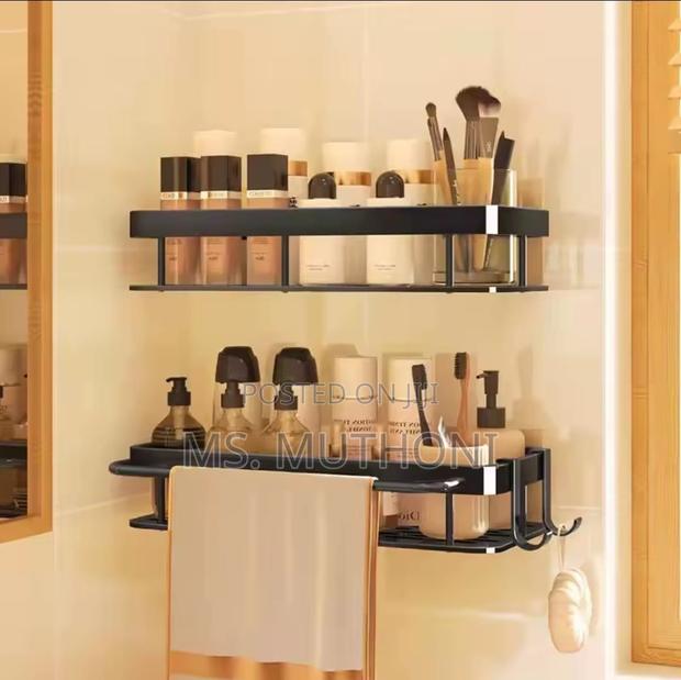 2 PCS Aluminum Alloy Rectangular Shelf With Towel Holder* - thumbnail 3