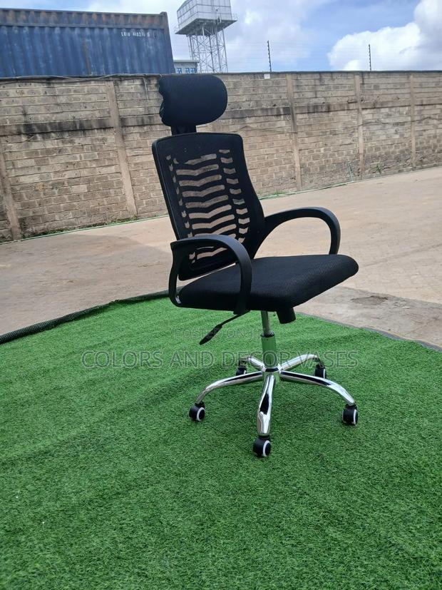 Secretarial Mesh Office Chair With Headrest - main view