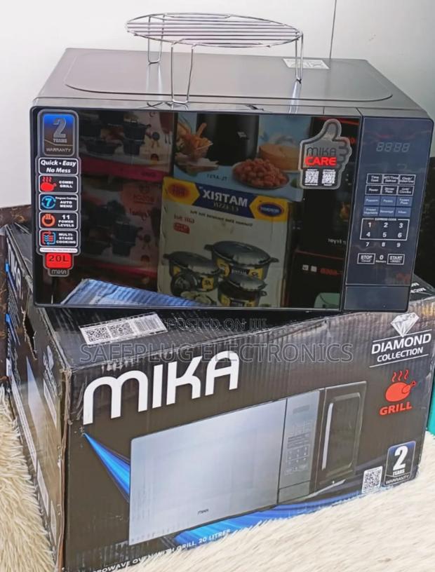 Mika Digital Microwave Oven Grill 20ltr - 1000w Grill (Silver)