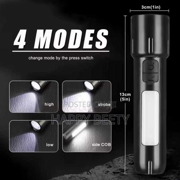 *Mini Edc Flashlights Usb Rechargeable Torch With 4 Modes Outdoor - thumbnail 4