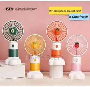 *Cute Fruit Mini Hand Fan With Phone Holder,S