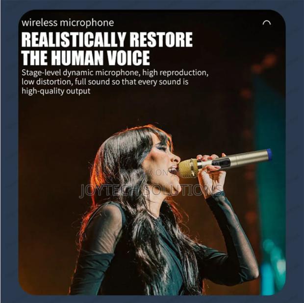 Portable Singing Wireless Handheld Microphone Dual for Stage Use - thumbnail 3