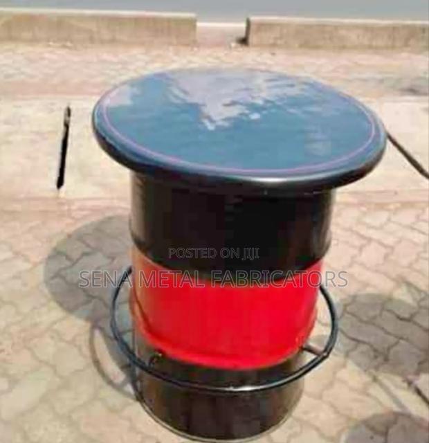 Drum Table With Black and Red Finishing