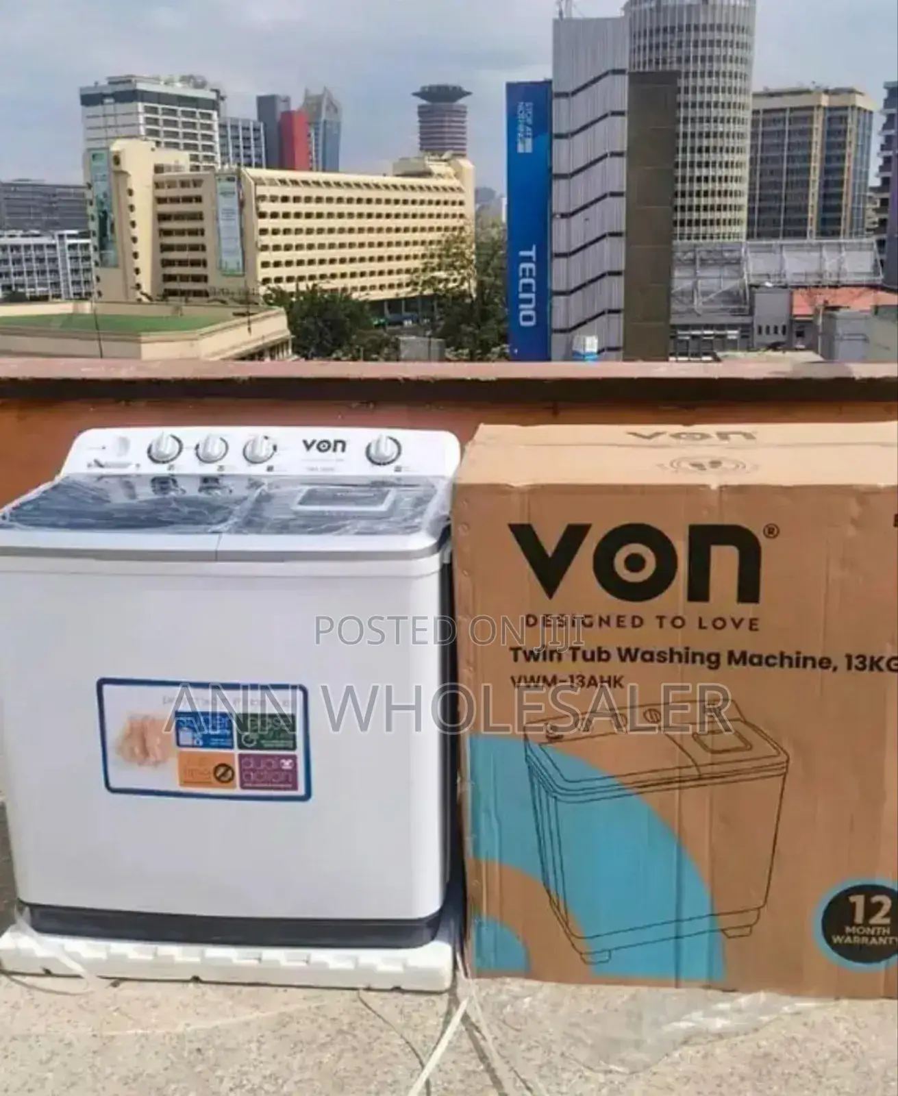 Von Twin Tub Washing Machine 13 Kgs