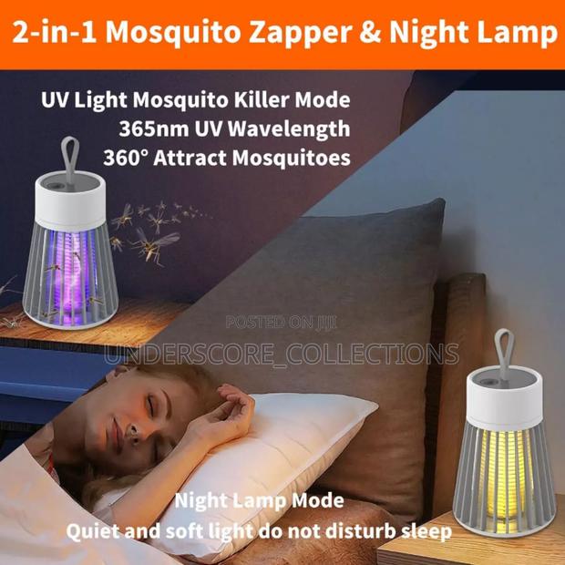 2in1 Led Night Light Electronic Usb Rechargeable Mosquito Killer Trap - thumbnail 2